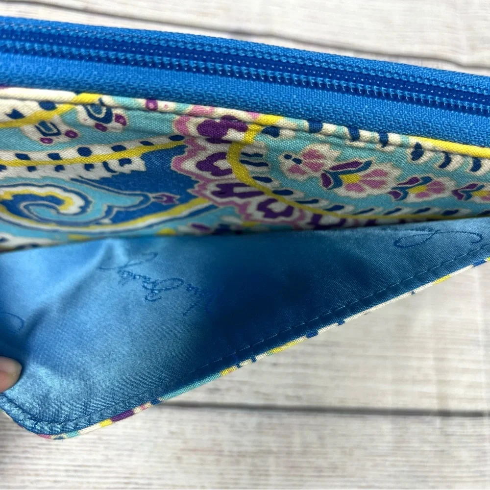 Vera Bradley Personal Travel Organizer Long Wallet Capri Blue Paisley Floral Y2K - Picture 5 of 11